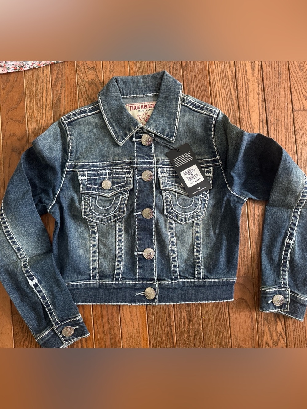 NWT True Religion Distressed Indigo Denim Jacket